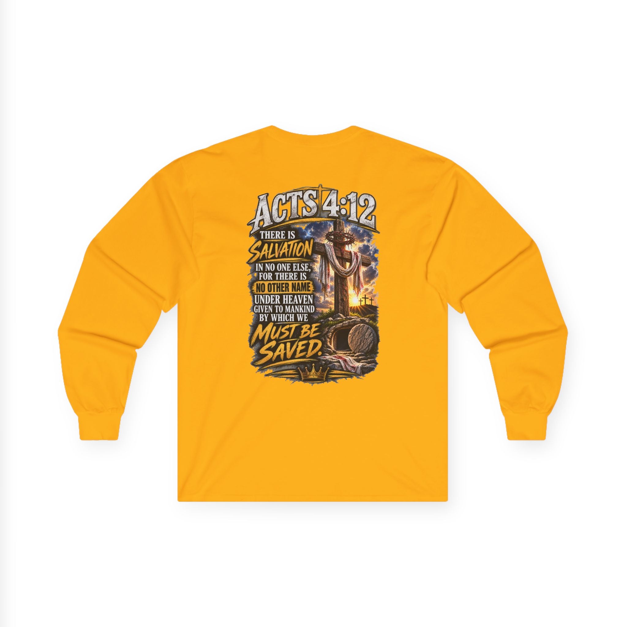 Your Sin. Trust in Jesus. — Acts 4:12 Long-Sleeve Tee
