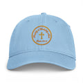 Coastal Cross Washed Cap — Beachy Palm Cross Embroidered Dad Hat
