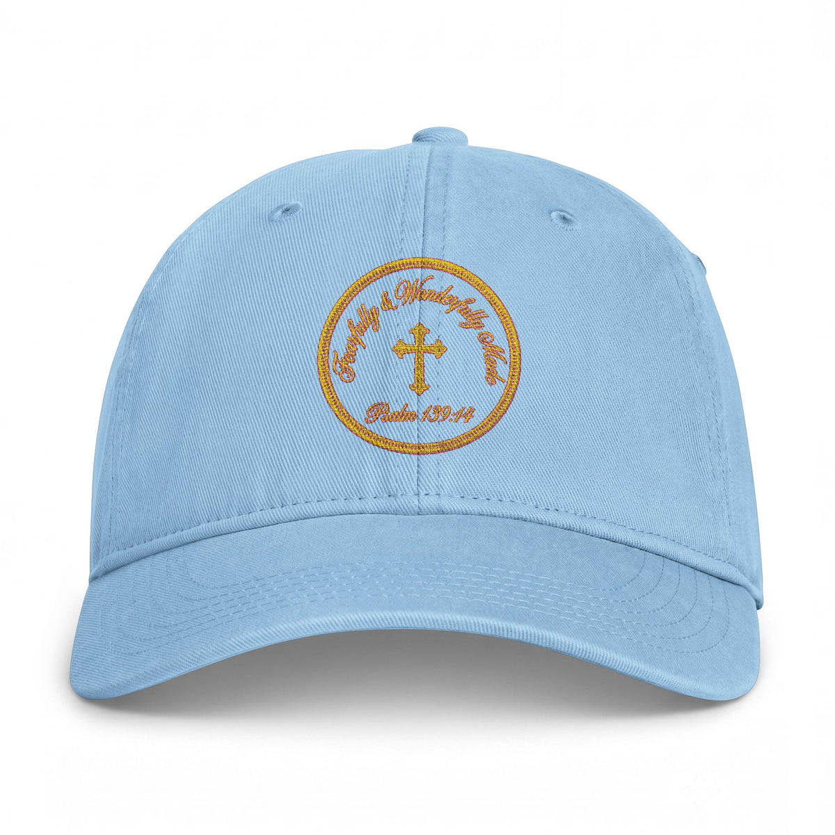 Coastal Cross Washed Cap — Beachy Palm Cross Embroidered Dad Hat