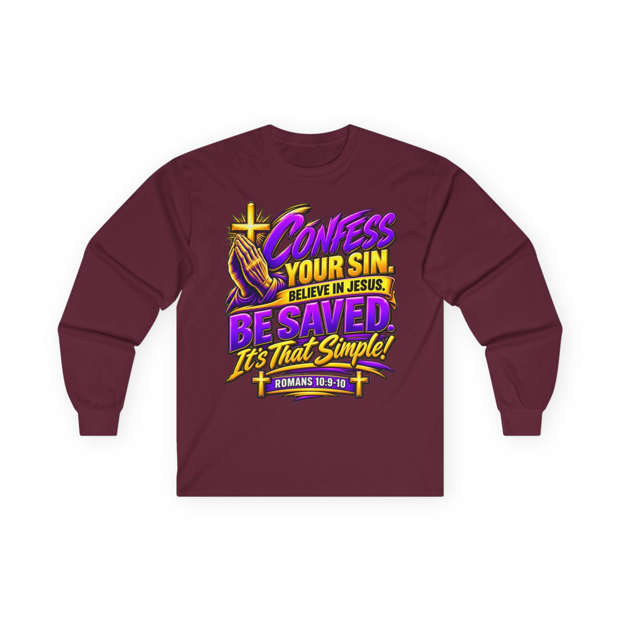 Confess & Be Saved — Acts 4:12 Long-Sleeve Tee
