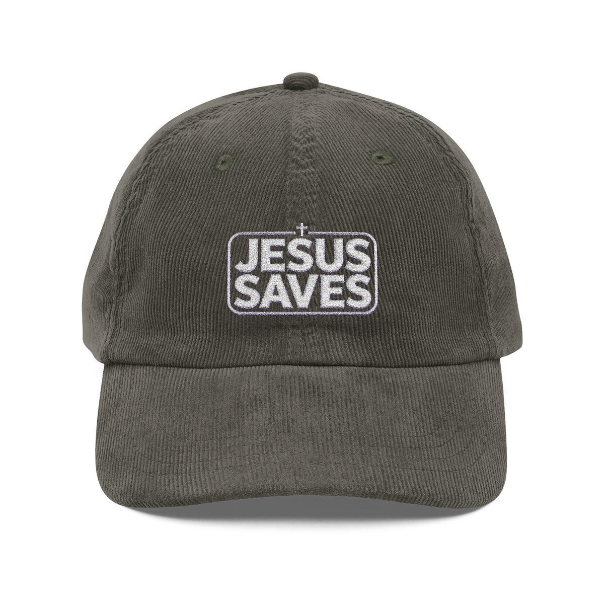 Corduroy Cap - Embroidered "Jesus Saves" Vintage Baseball Hat