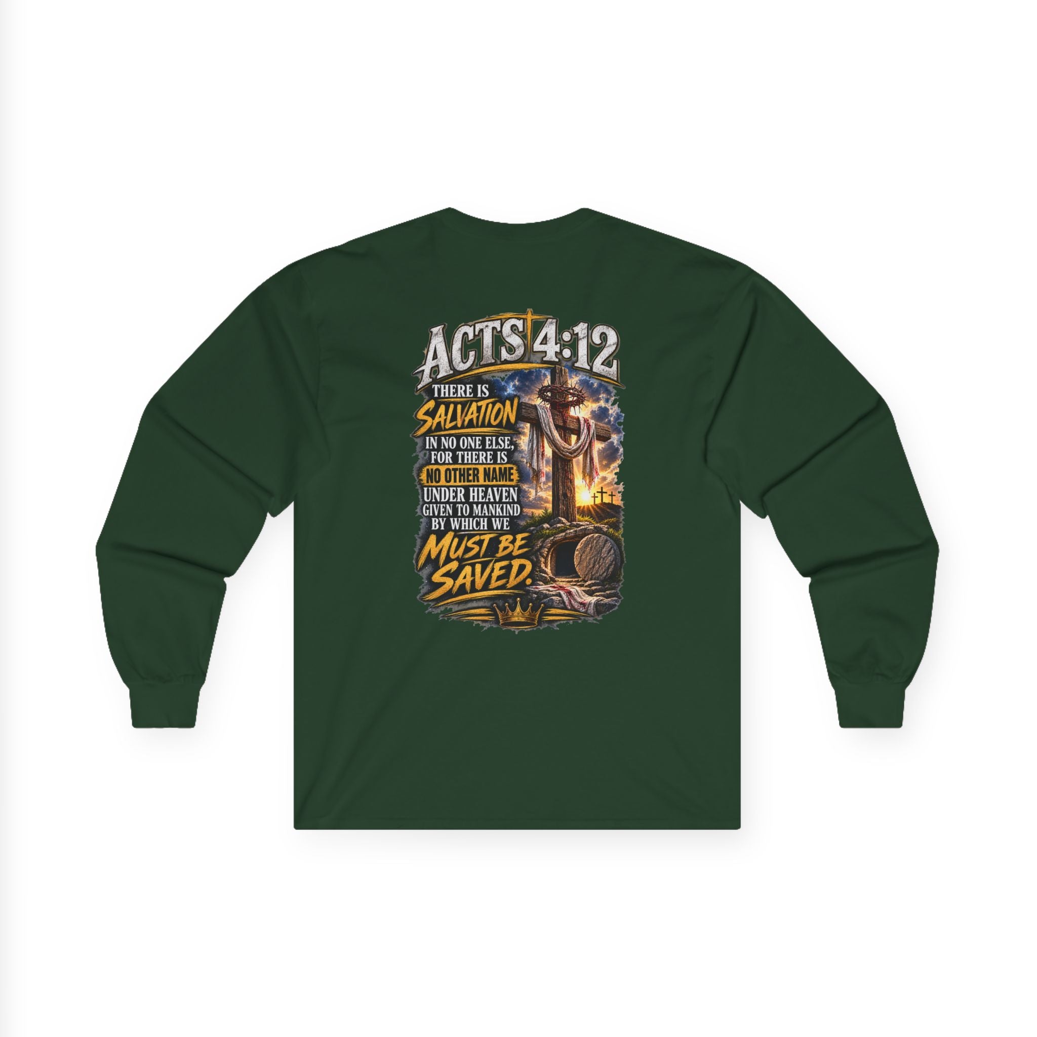 Confess & Be Saved — Acts 4:12 Long-Sleeve Tee