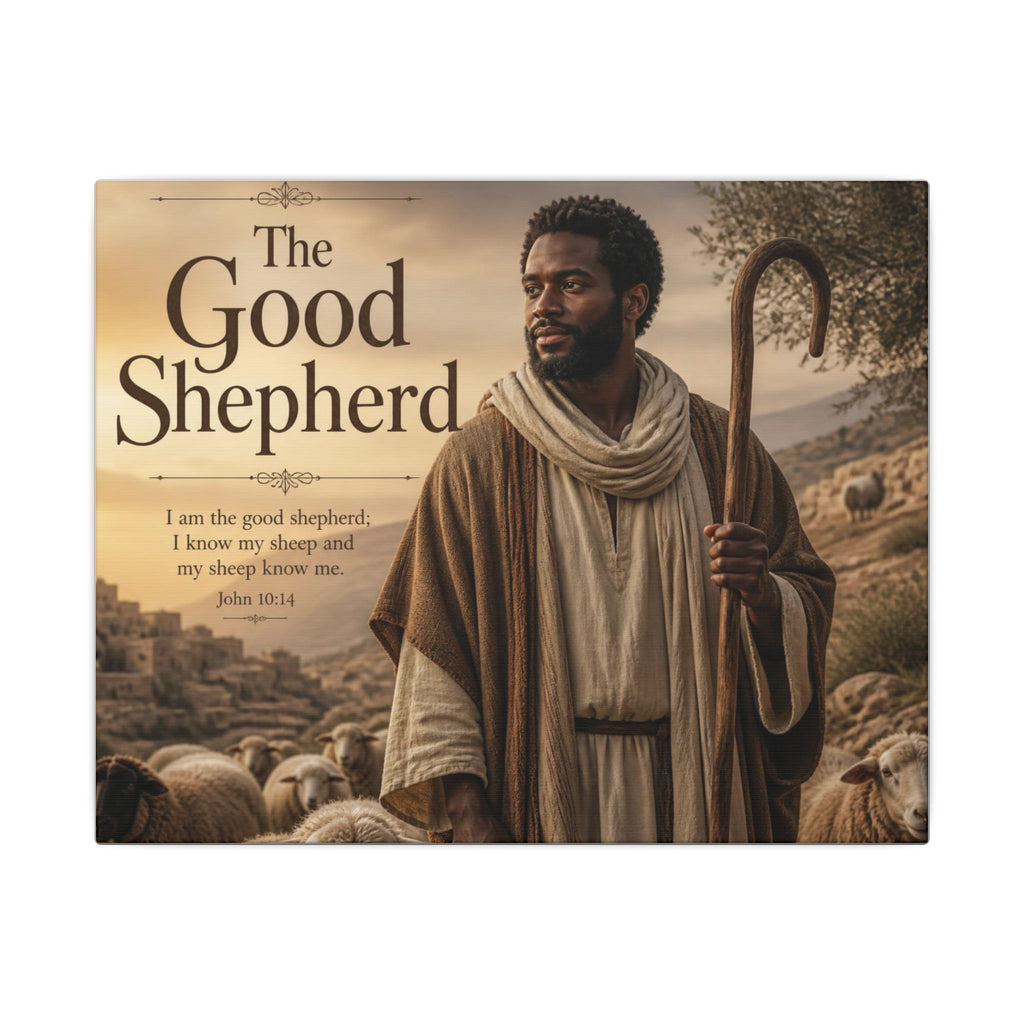 The Good Shepherd — John 10:14 Stretched Canvas Wall Art