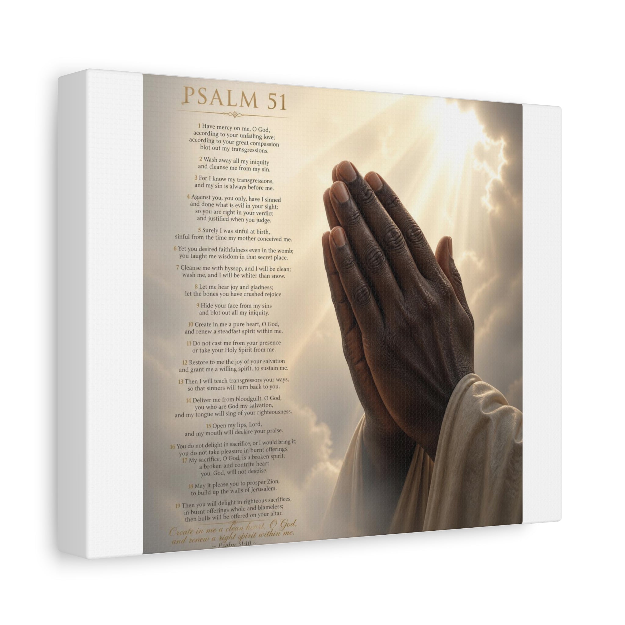 Psalm 51 Prayer Canvas Wall Art
