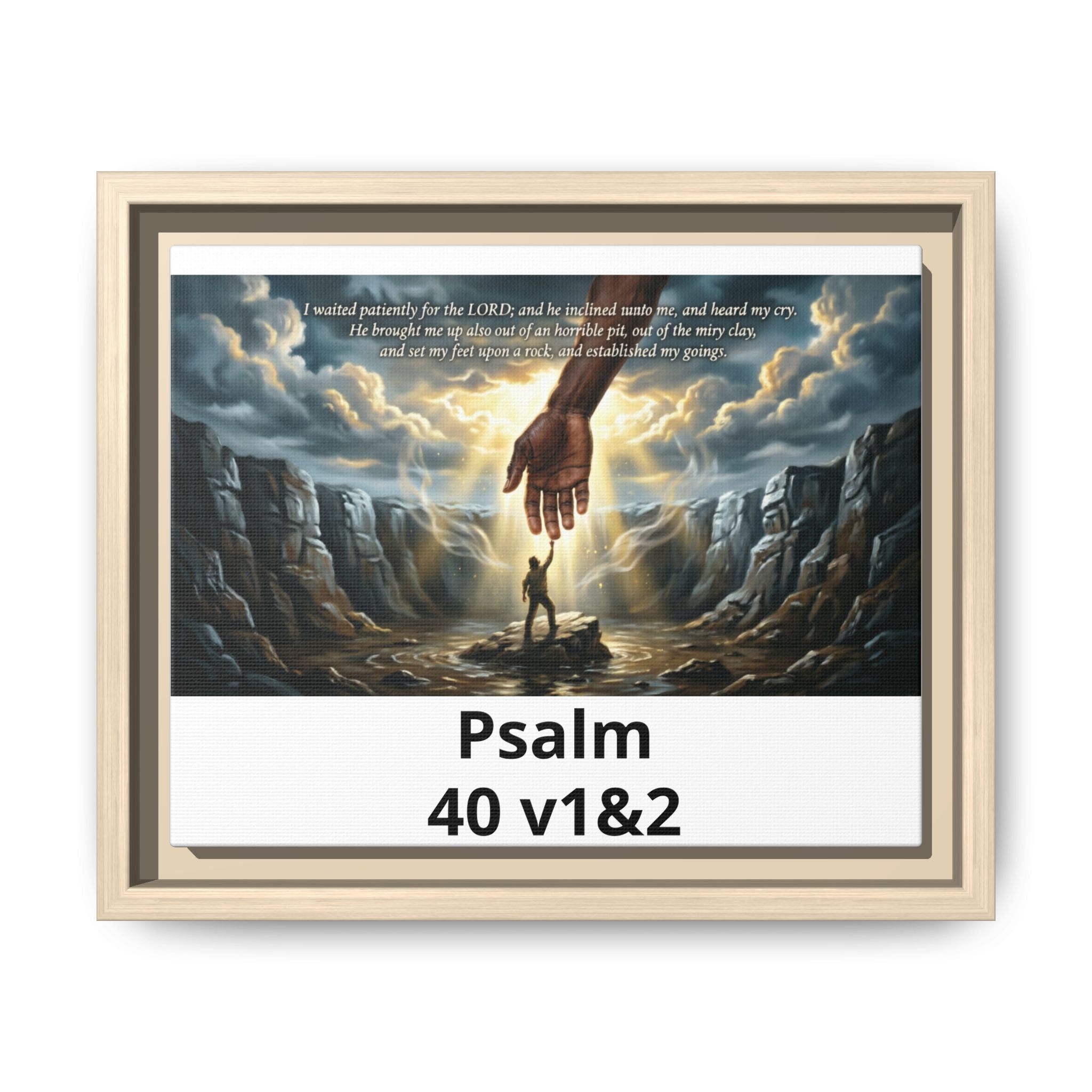 Framed Matte Canvas Art Print with Pinewood Frame