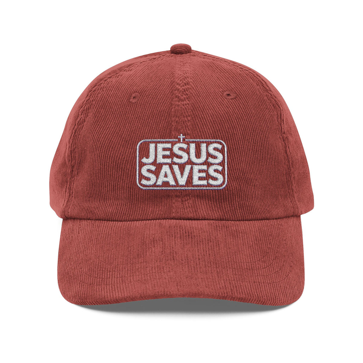 Corduroy Cap - Embroidered "Jesus Saves" Vintage Baseball Hat