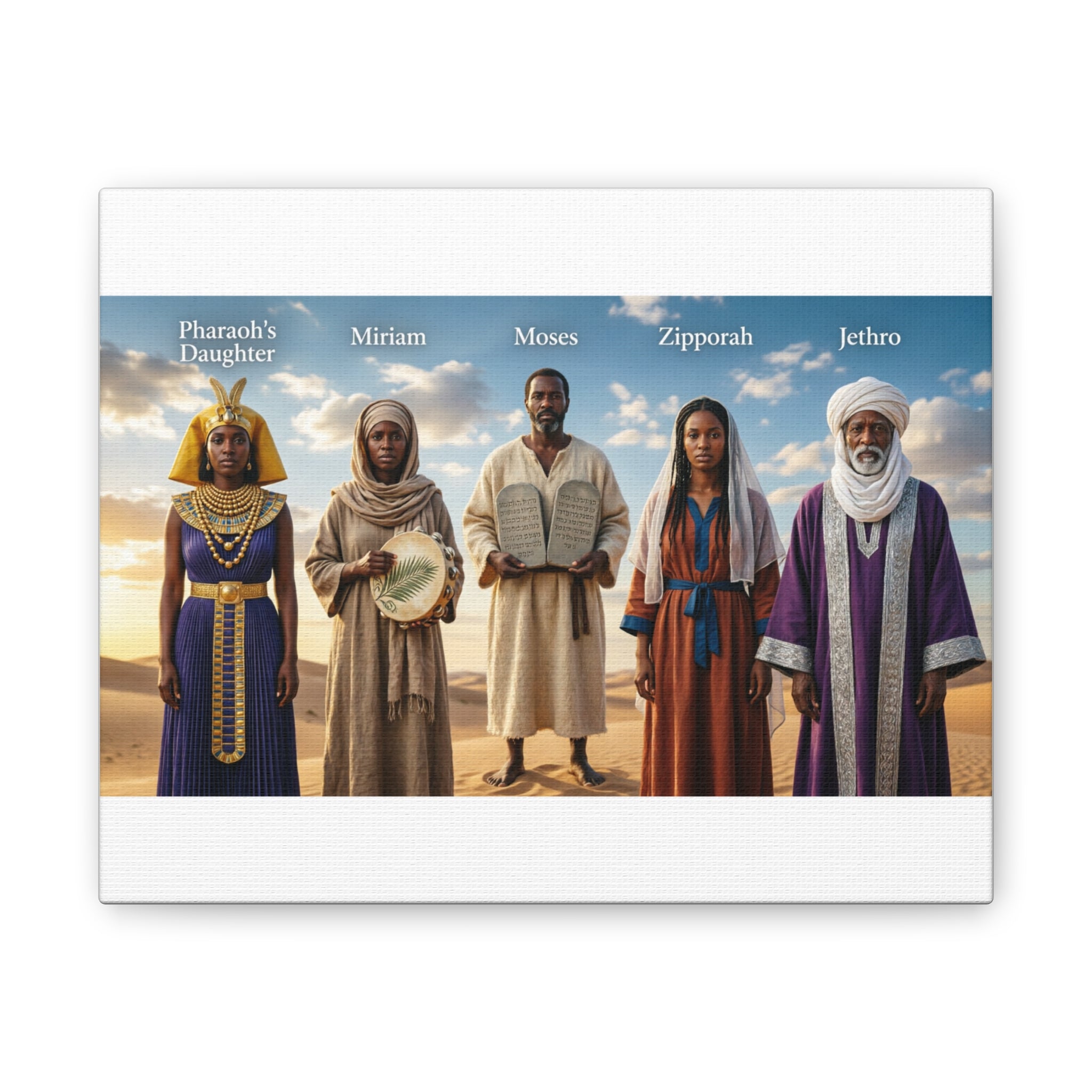 Biblical Figures Canvas Wall Art – Moses, Miriam & More