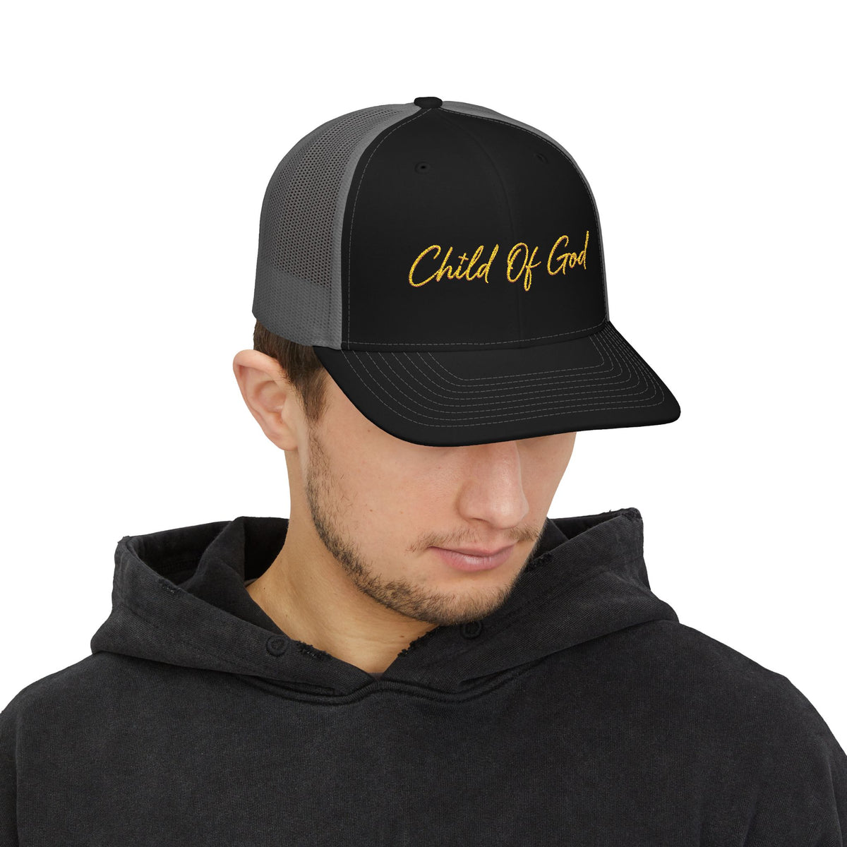 Child of God Snapback Trucker Cap — Embroidered Faith Baseball Hat