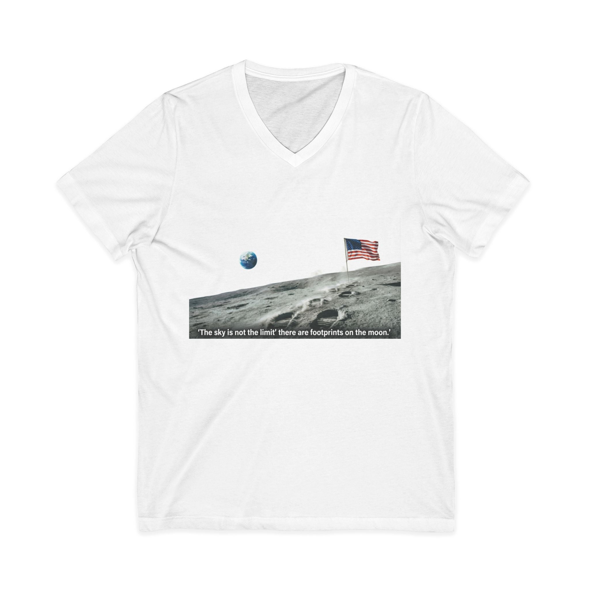 Moon Landing Astronaut Graphic V-Neck Tee