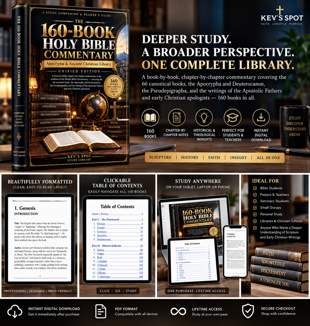 The 160-Book Holy Bible Commentary product promotional mockup