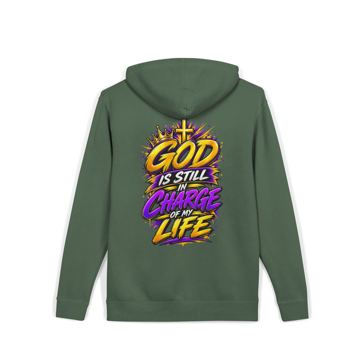 God Is Still in Charge — Pigment-Dyed Faith Hoodie