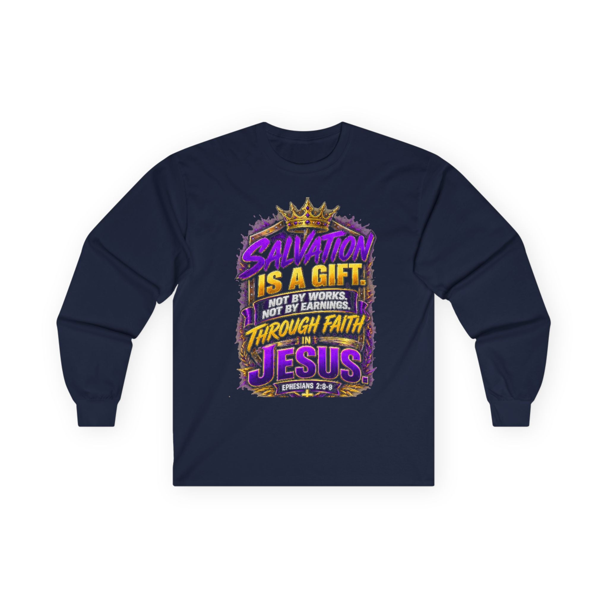 Salvation Is a Gift Through Jesus — Acts 4:12 Long-Sleeve Tee