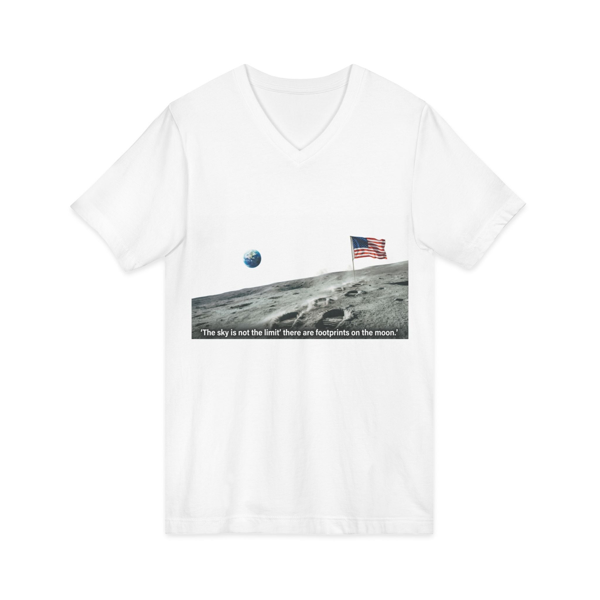 Moon Landing Astronaut Graphic V-Neck Tee