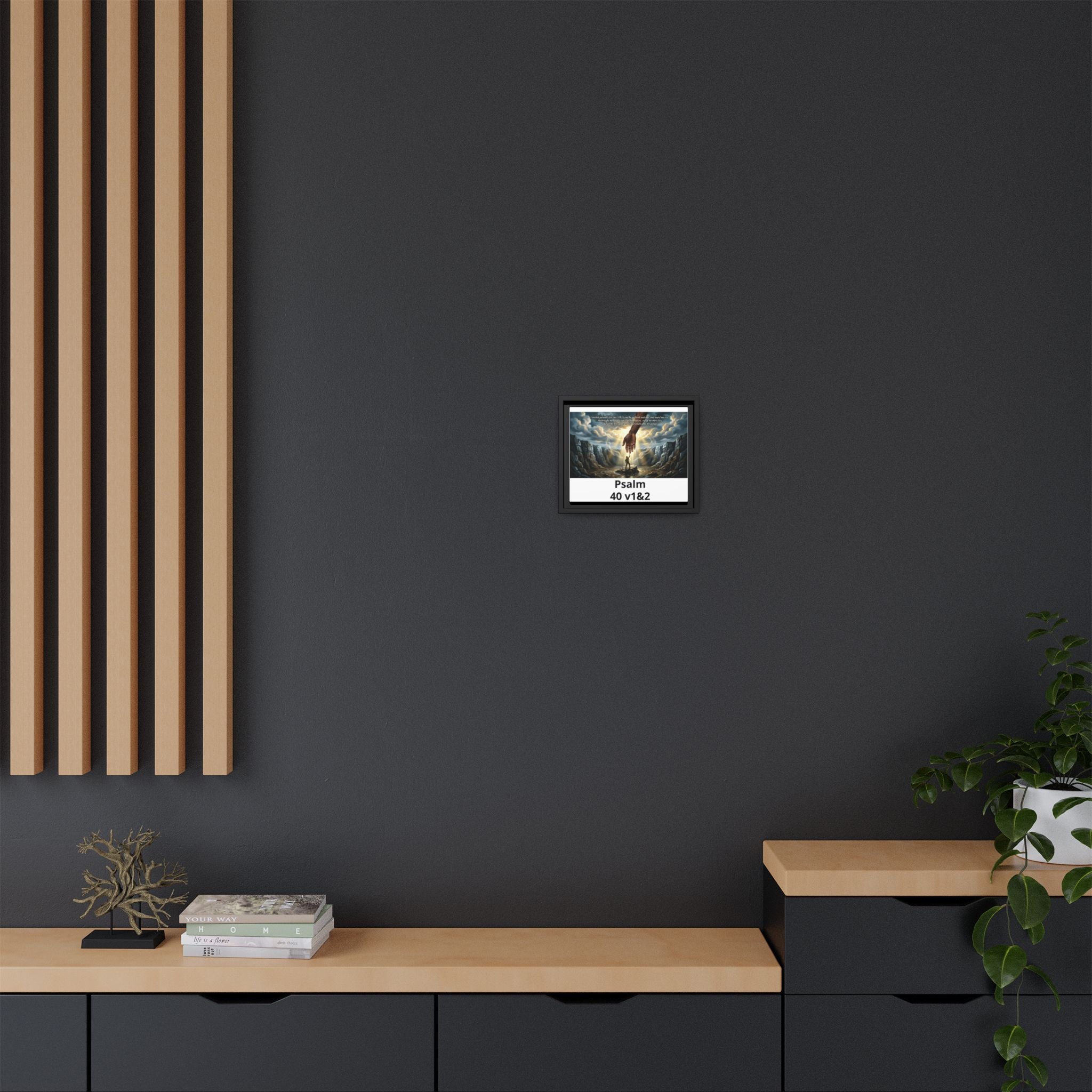 Framed Matte Canvas Art Print with Pinewood Frame
