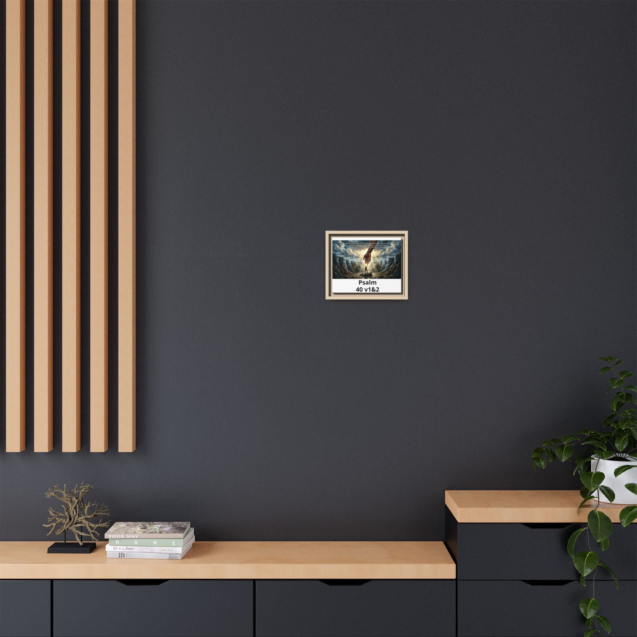 Framed Matte Canvas Art Print with Pinewood Frame