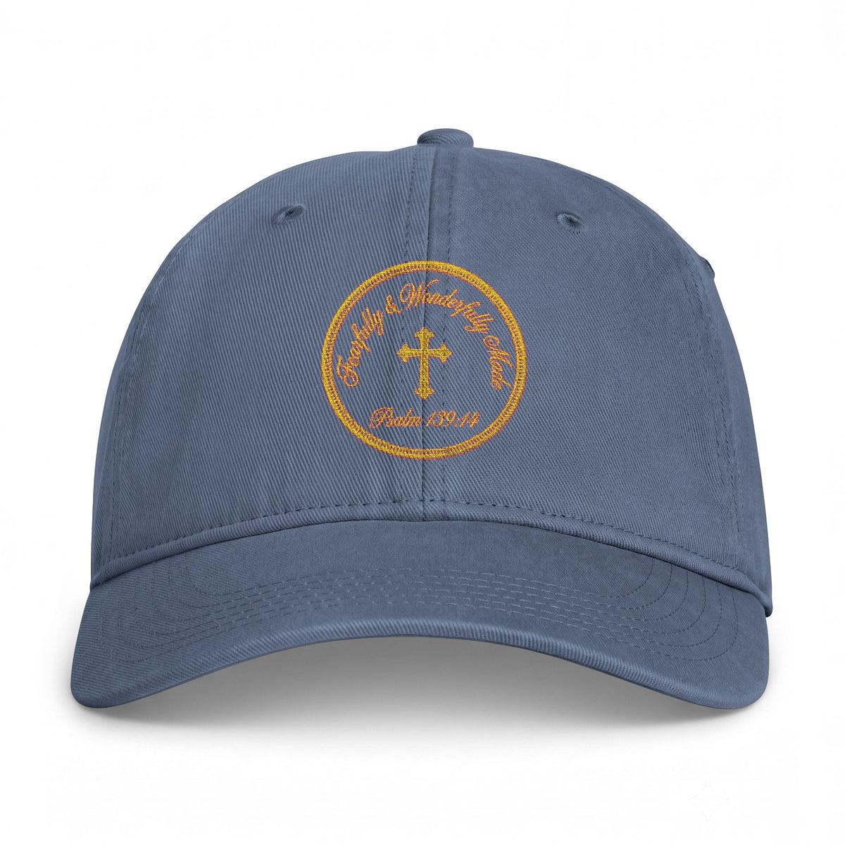 Coastal Cross Washed Cap — Beachy Palm Cross Embroidered Dad Hat