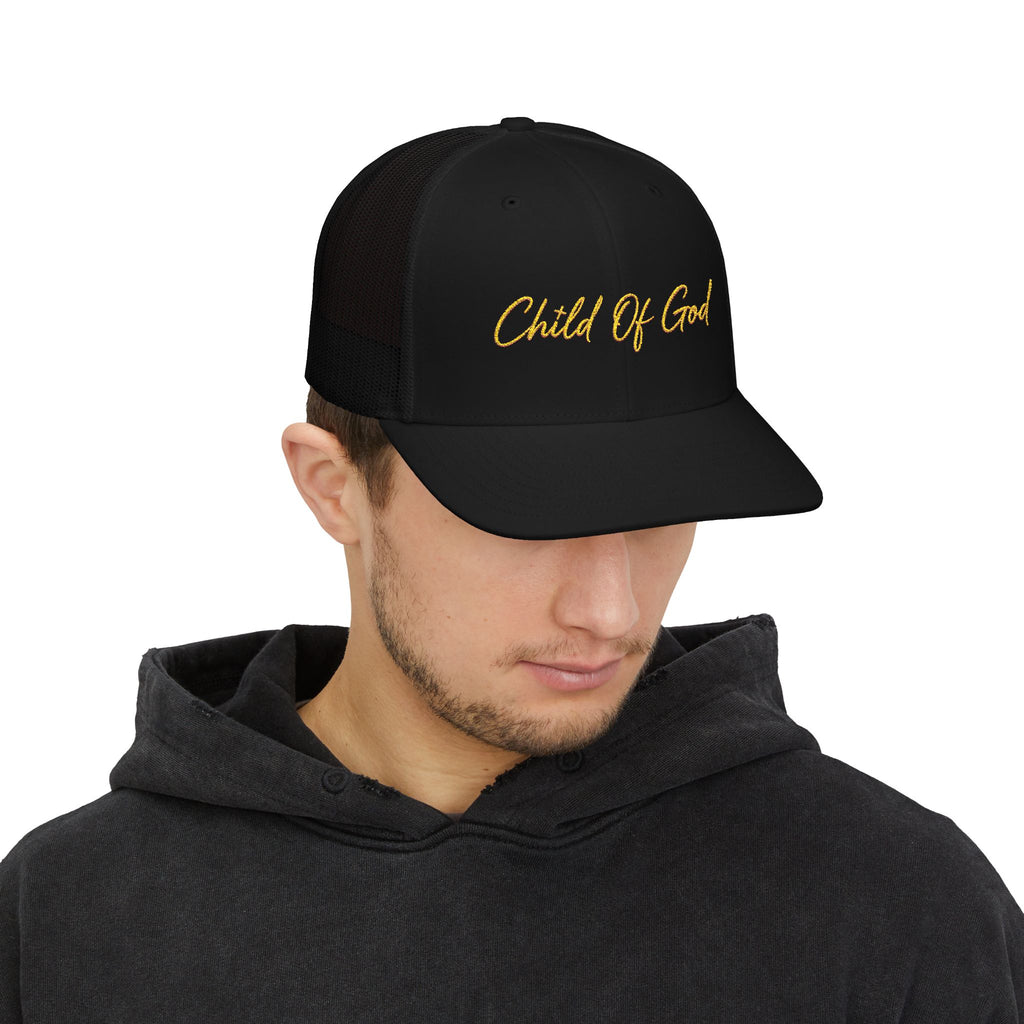 Child of God Snapback Trucker Cap — Embroidered Faith Baseball Hat