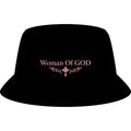 Bucket Hat — "Woman Of GOD" Embroidered Faith Baseball Cap Style