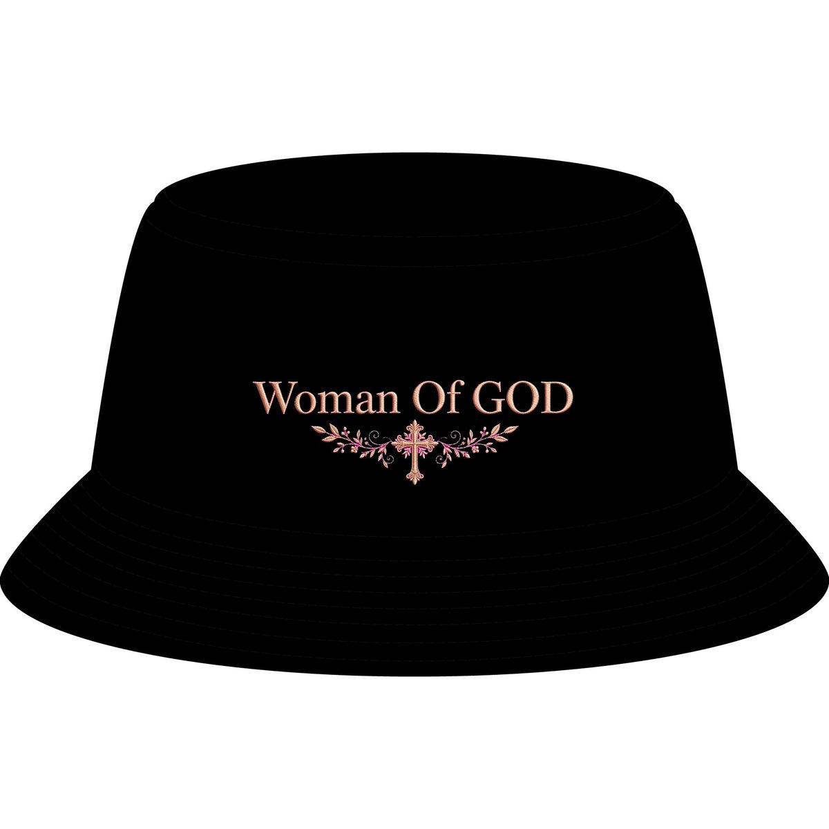 Bucket Hat — "Woman Of GOD" Embroidered Faith Baseball Cap Style