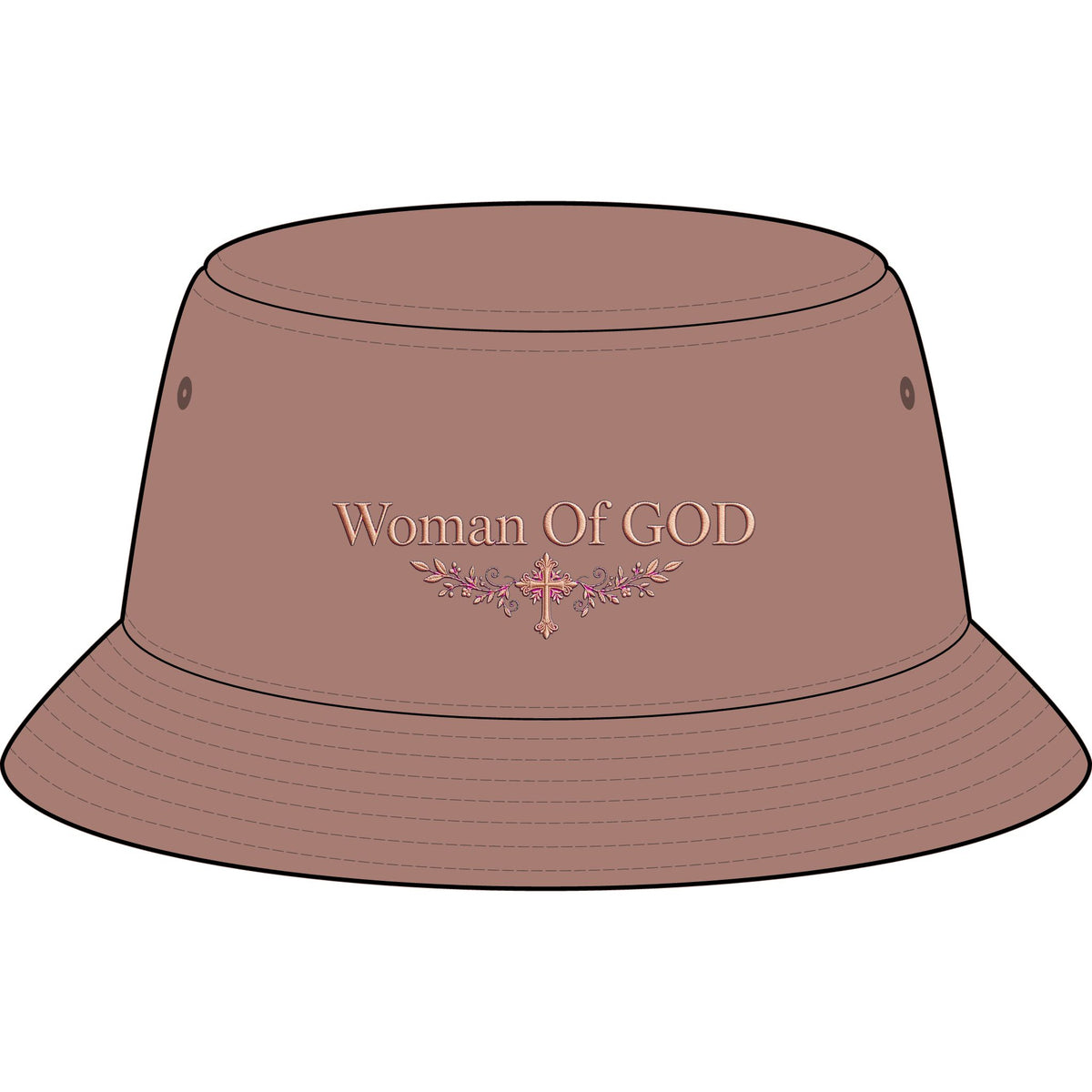 Bucket Hat — "Woman Of GOD" Embroidered Faith Baseball Cap Style