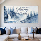 Living Water — John 4:10 Faith Sign Canvas