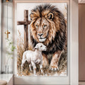 Lion and Sheep Christian Canvas Wall Art