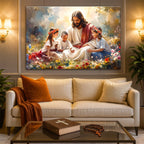 Jesus with Children — Faith Canvas Wall Art