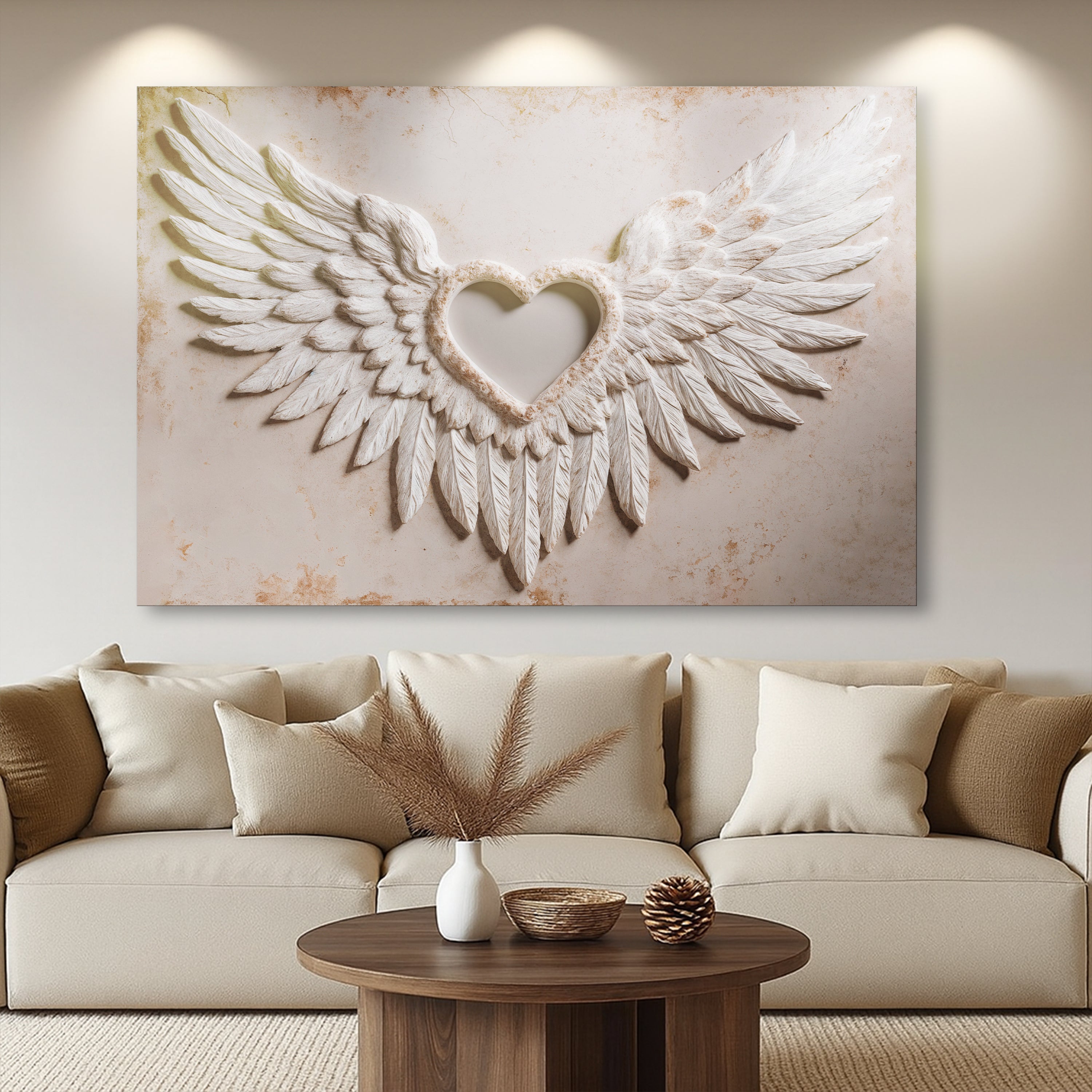 Wings of Love Abstract Canvas Wall Art