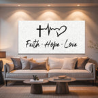 Faith, Hope & Love — 1 Corinthians 13 Canvas Wall Art