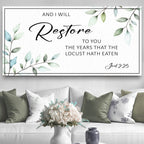 Joel 2:25 — And I Will Restore to You Christian Canvas Wall Art