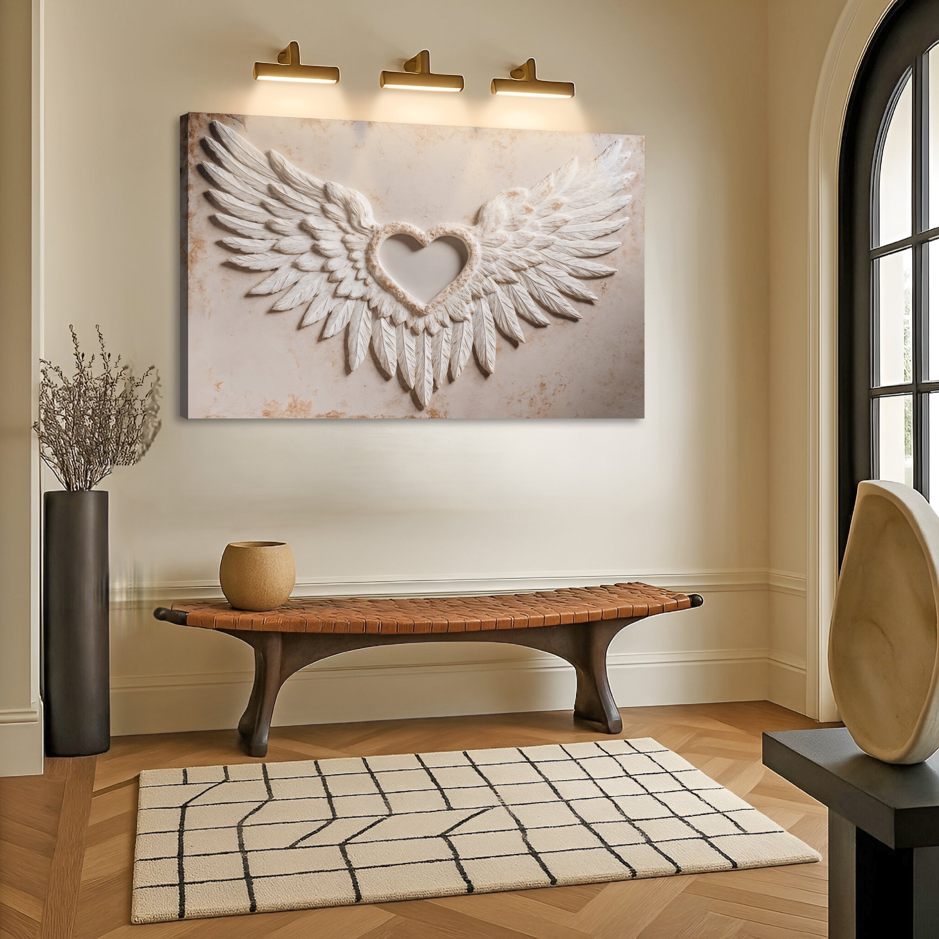 Wings of Love Abstract Canvas Wall Art