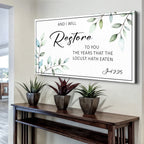 Joel 2:25 — And I Will Restore to You Christian Canvas Wall Art