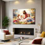 Jesus with Children — Faith Canvas Wall Art