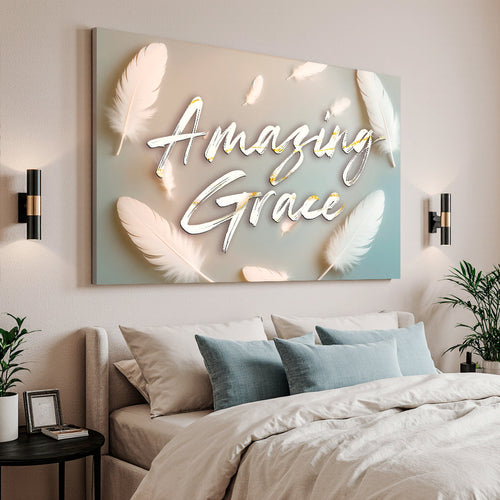 Amazing Grace Inspirational Canvas Wall Art