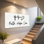 Faith, Hope & Love — 1 Corinthians 13 Canvas Wall Art