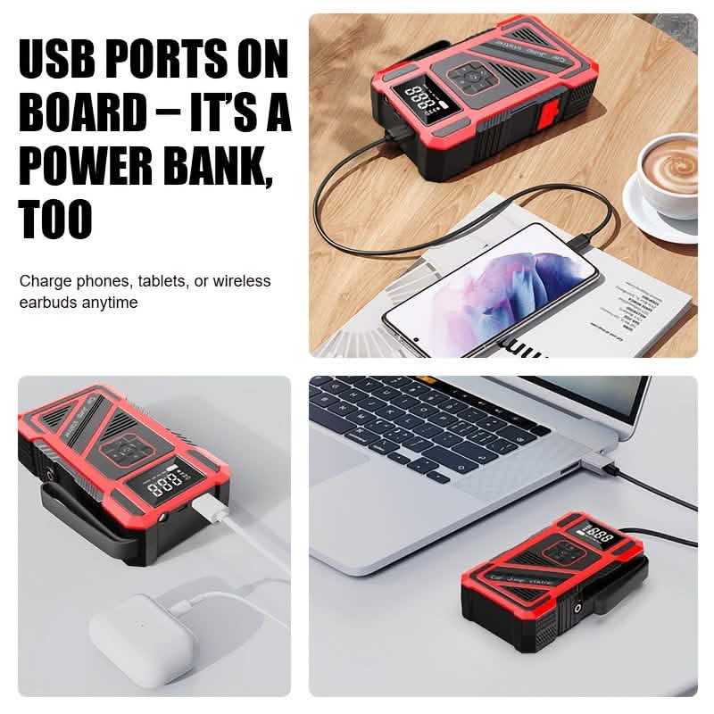 2-in-1 Car Jump Starter & Tire Inflator (3000A, 150PSI)