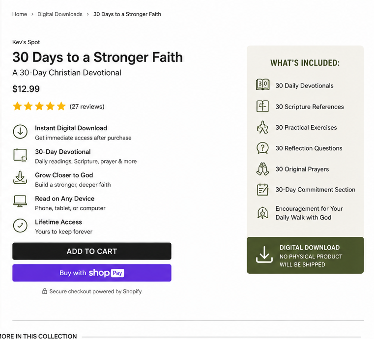 30 Days to a Stronger Faith product page preview