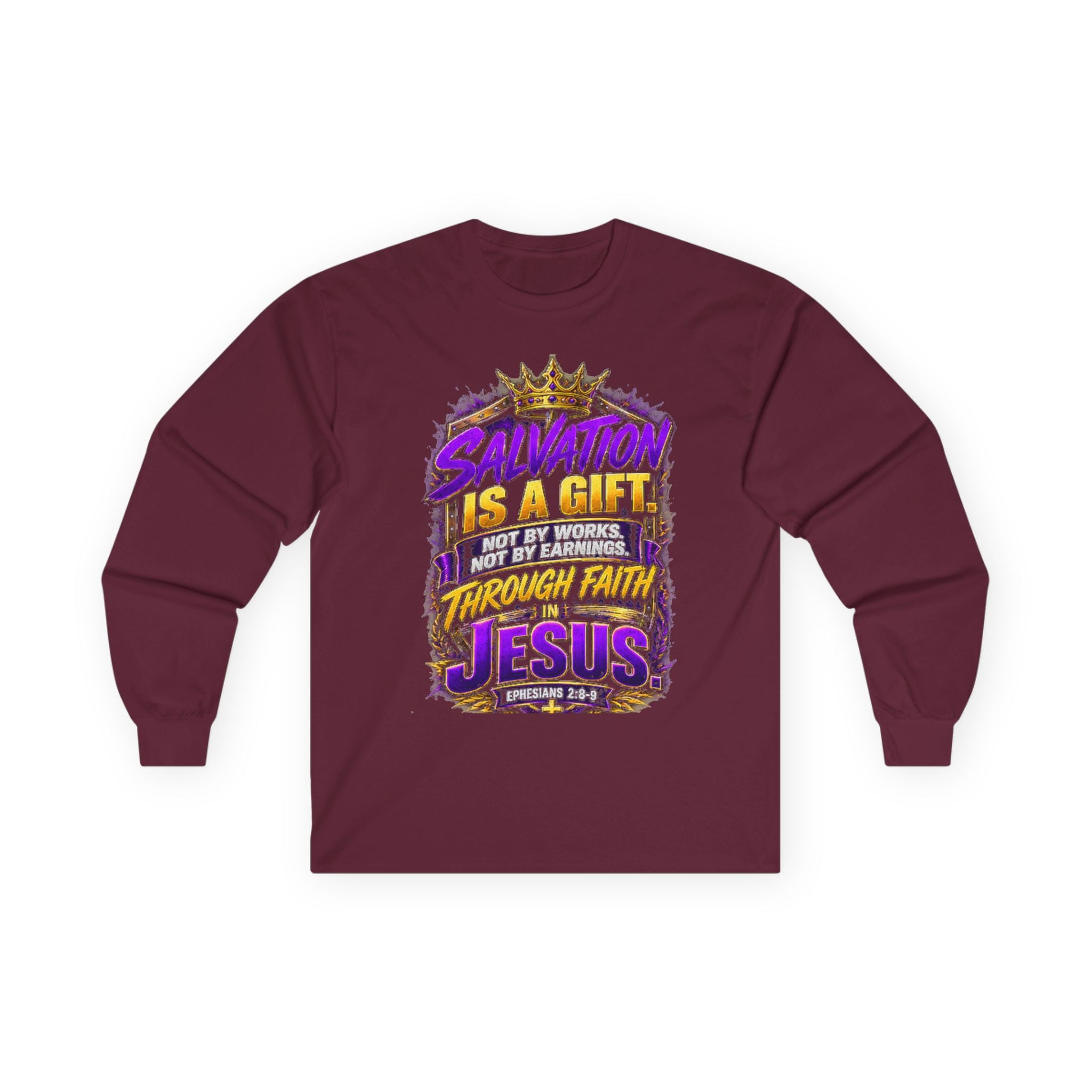 Salvation Is a Gift Through Jesus — Acts 4:12 Long-Sleeve Tee
