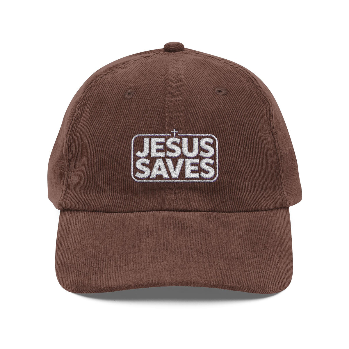 Corduroy Cap - Embroidered "Jesus Saves" Vintage Baseball Hat