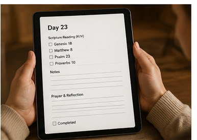 KJV fillable daily Bible reading page mockup