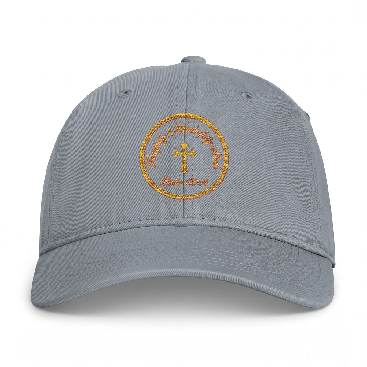 Coastal Cross Washed Cap — Beachy Palm Cross Embroidered Dad Hat