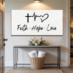 Faith, Hope & Love — 1 Corinthians 13 Canvas Wall Art