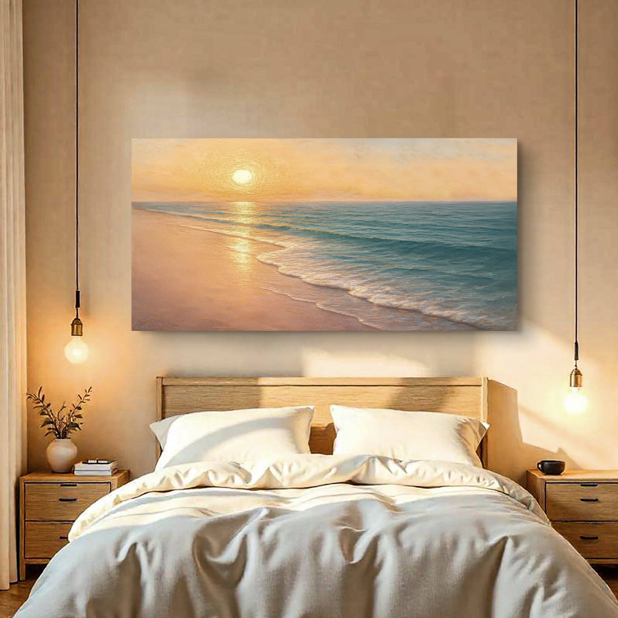 Beach Shoreline Coastal Canvas Wall Art (Version 2)