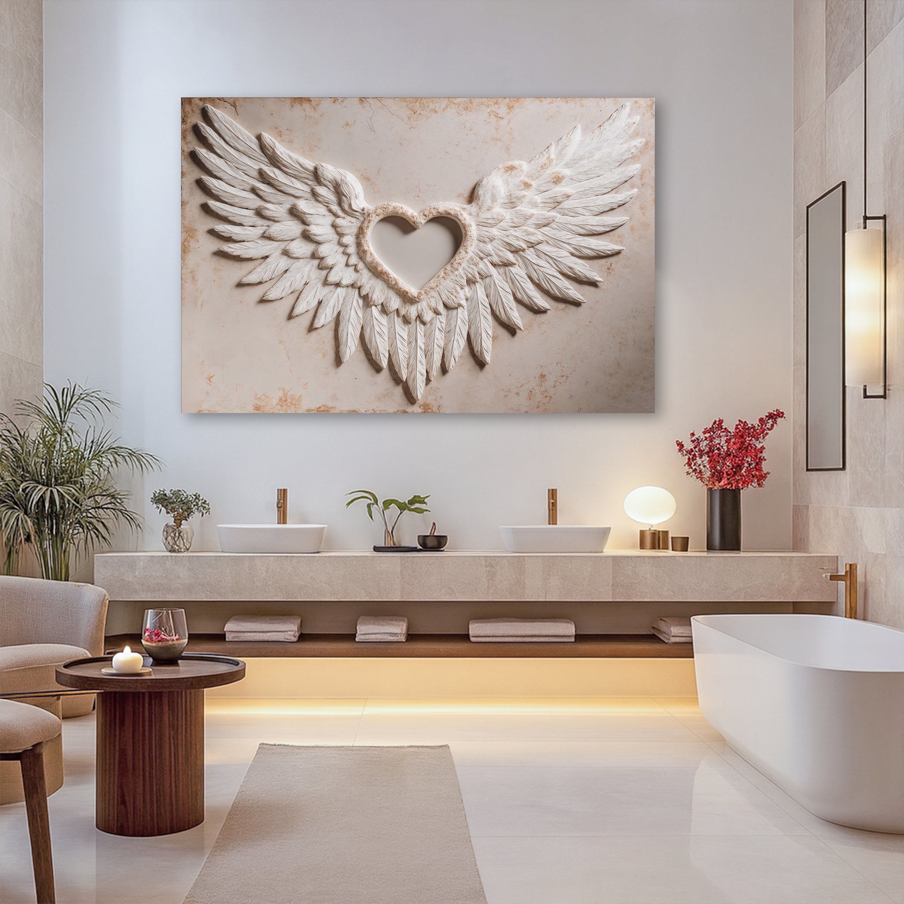 Wings of Love Abstract Canvas Wall Art