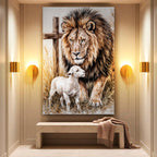 Lion and Sheep — Christian Canvas Wall Art