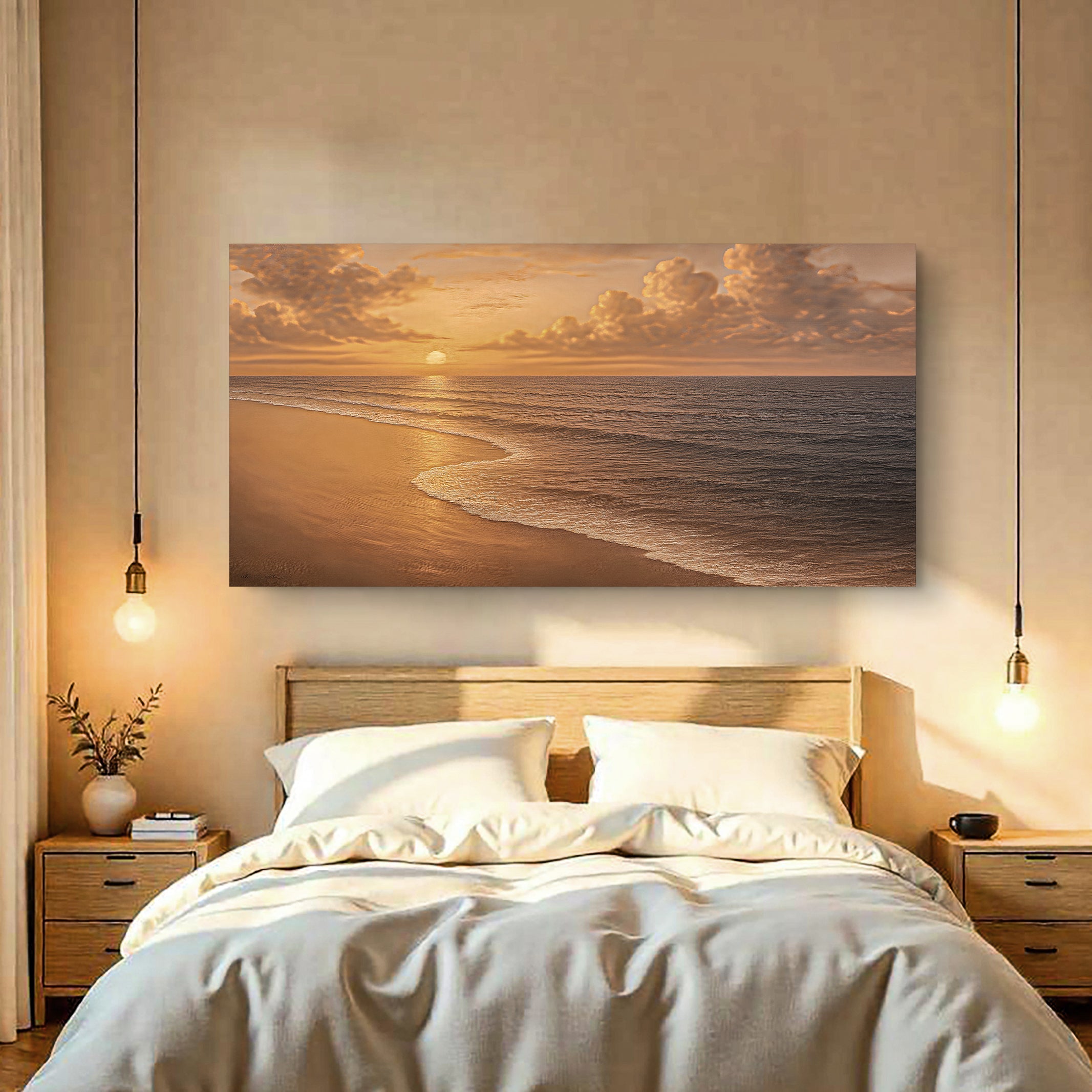 Beach Shoreline Coastal Canvas Wall Art (Version 1)