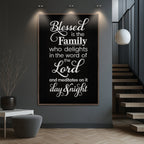 Blessed Is the Family — Christian Canvas Wall Art