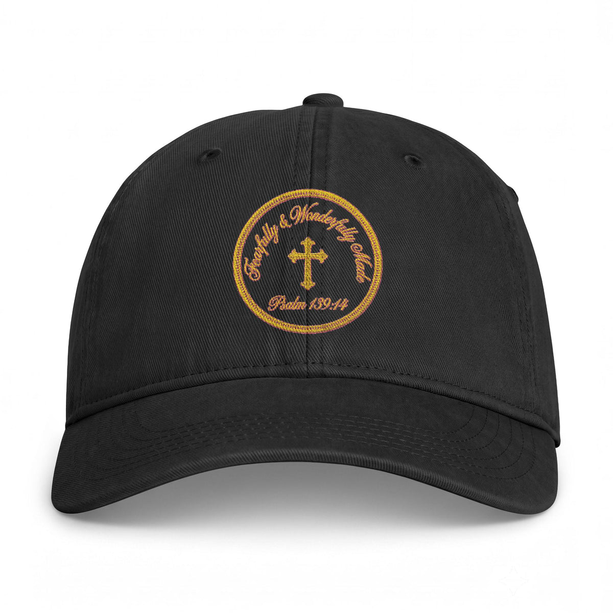 Coastal Cross Washed Cap — Beachy Palm Cross Embroidered Dad Hat