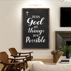 Matthew 19:26 — With God All Things Are Possible Faith Sign Canvas