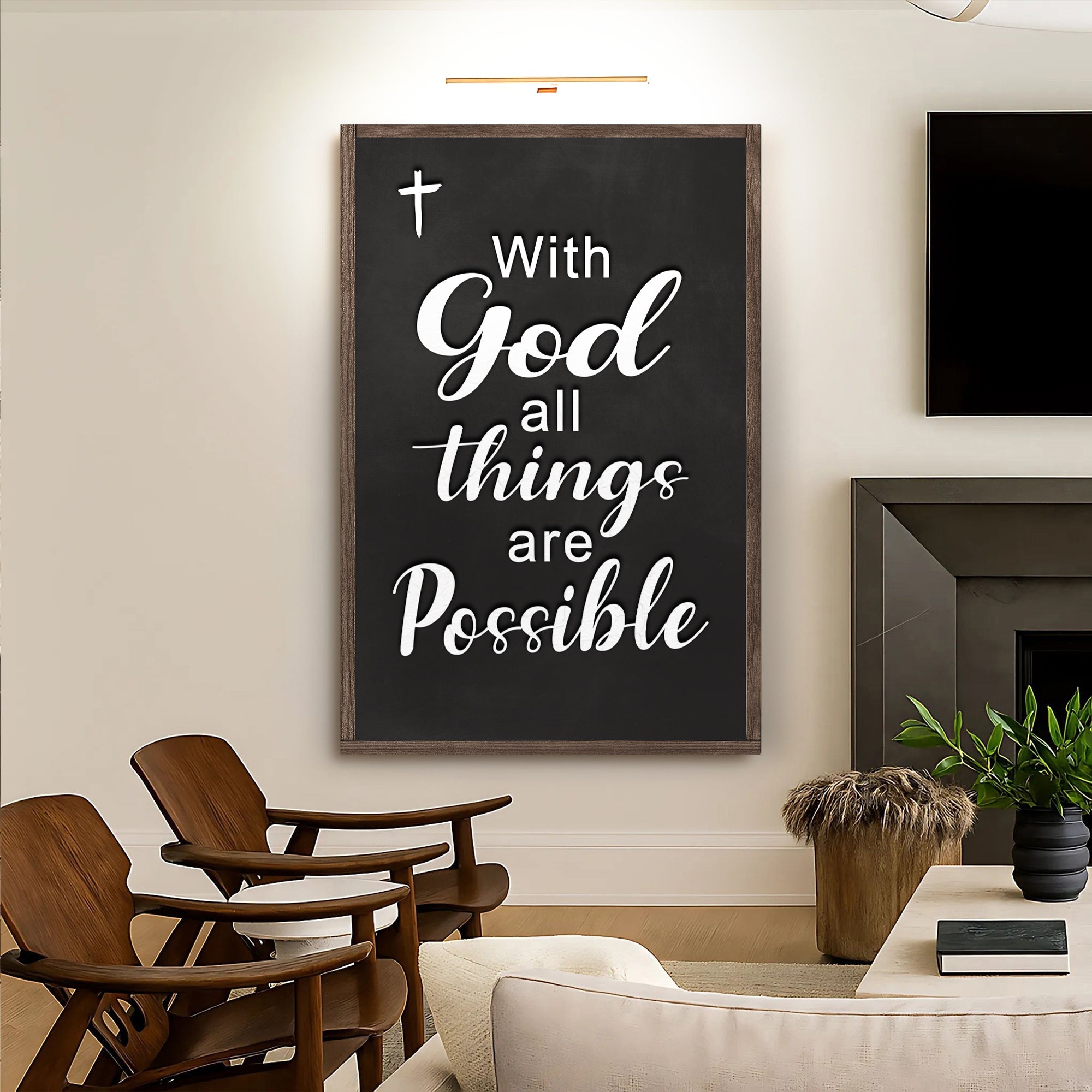 With God All Things Are Possible Faith Sign